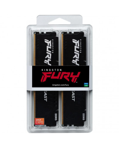 Пам'ять для настільних комп'ютерів Kingston FURY 32 GB (2x16GB) DDR5 6000 MHz Beast Black (KF560C36BBE2K2-32)