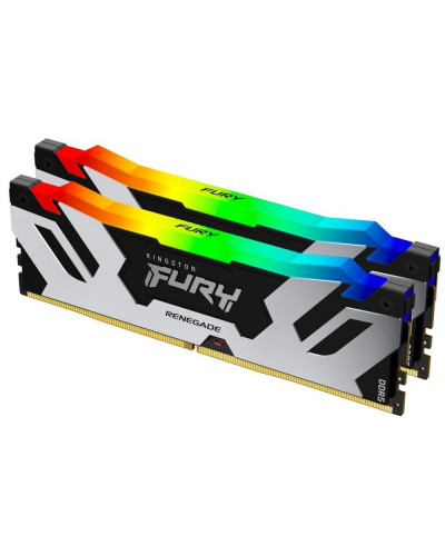 Пам'ять для настільних комп'ютерів Kingston FURY 32 GB (2x16GB) DDR5 8000 MHz Renegade Silver/Black RGB (KF580C38RSAK2-32)