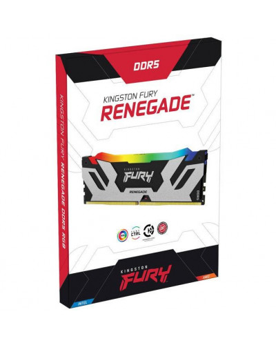 Пам'ять для настільних комп'ютерів Kingston FURY 32 GB (2x16GB) DDR5 8000 MHz Renegade Silver/Black RGB (KF580C38RSAK2-32)