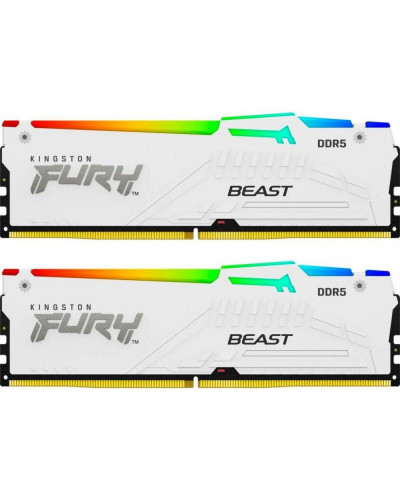 Память для настольных компьютеров Kingston FURY 64GB (2x32GB) DDR5 5600MHz Beast White RGB (KF556C40BWAK2-64)