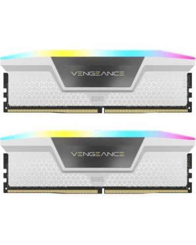 Пам'ять для настільних комп'ютерів Corsair 32 GB (2x16GB) DDR5 5600 MHz Vengeance RGB White (CMH32GX5M2B5600C40W)