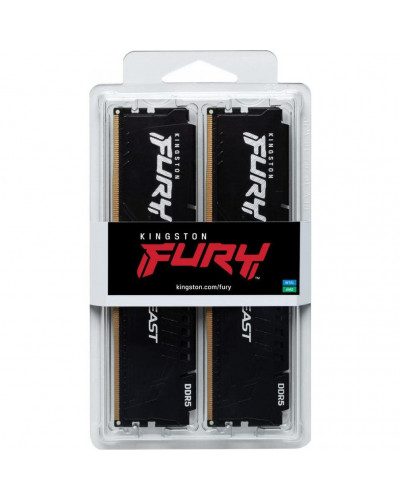 Память для настольных компьютеров Kingston FURY 32GB (2x16GB) DDR5 6400MHz Beast Black (KF564C32BBK2-32)