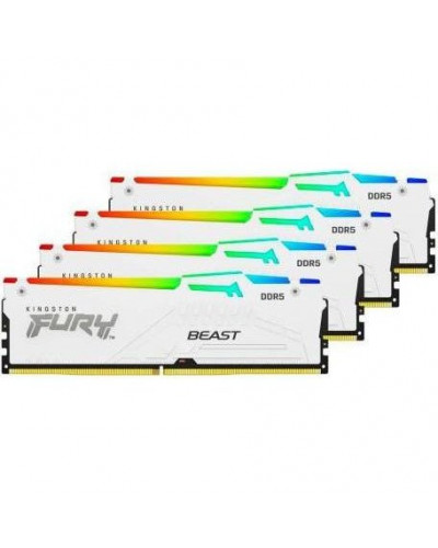 Память для настольных компьютеров Kingston FURY 128GB (4x32GB) DDR5 5600MHz Beast White RGB (KF556C40BWAK4-128)