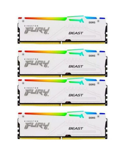 Память для настольных компьютеров Kingston FURY 128GB (4x32GB) DDR5 5600MHz Beast White RGB (KF556C40BWAK4-128)