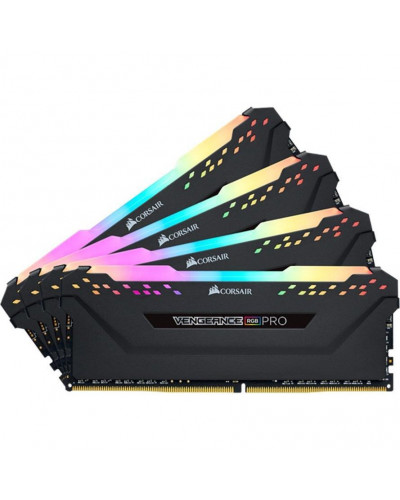 Пам'ять для настільних комп'ютерів Corsair 32 GB (4x8GB) DDR4 3200 MHz Vengeance RGB PRO (CMW32GX4M4C3200C16)