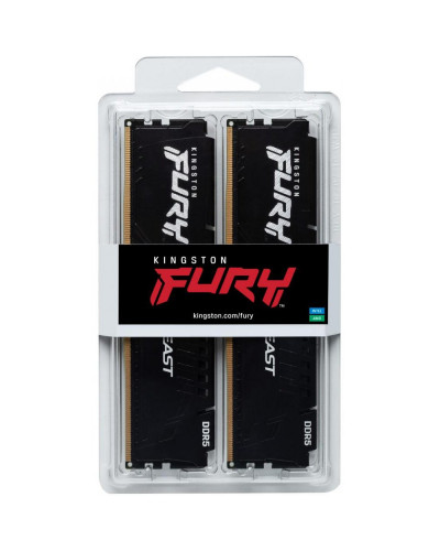 Память для настольных компьютеров Kingston FURY 32 GB (2x16GB) DDR5 6800 MHz Beast Black (KF568C34BBK2-32)