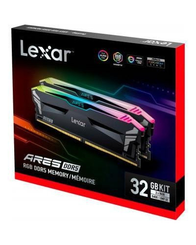 Пам'ять для настільних комп'ютерів Lexar 32 GB DDR5 6400 MHz Ares RGB (LD5EU016G-R6400GDLA)