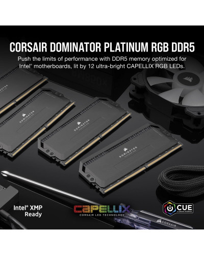 Пам'ять для настільних комп'ютерів Corsair 64 GB (2x32GB) DDR5 6000 MHz DOMINATOR PLATINUM RGB (CMT64GX5M2B6000Z30)