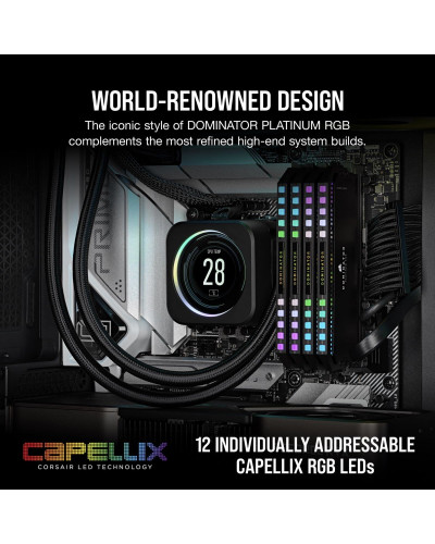 Пам'ять для настільних комп'ютерів Corsair 64 GB (2x32GB) DDR5 6000 MHz DOMINATOR PLATINUM RGB (CMT64GX5M2B6000Z30)