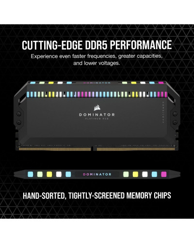 Пам'ять для настільних комп'ютерів Corsair 64 GB (2x32GB) DDR5 6000 MHz DOMINATOR PLATINUM RGB (CMT64GX5M2B6000Z30)