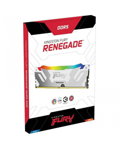 Память для настольных компьютеров Kingston FURY 32 GB (2x16GB) DDR5 6000 MHz Renegade RGB White/Silver (KF560C32RWAK2-32)