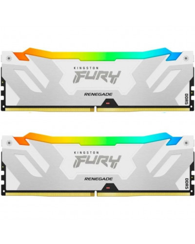 Пам'ять для настільних комп'ютерів Kingston FURY 48 GB (2x24GB) CUDIMM DDR5 8400 MHz Renegade Silver/White RGB (KF584CU40RWAK2-48)
