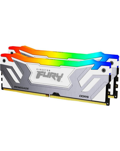 Пам'ять для настільних комп'ютерів Kingston FURY 48 GB (2x24GB) CUDIMM DDR5 8400 MHz Renegade Silver/White RGB (KF584CU40RWAK2-48)