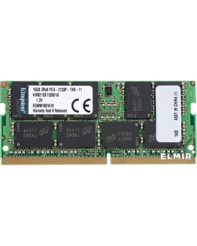 Пам'ять для ноутбуків Kingston 16 GB SO-DIMM DDR4 2133 MHz (KVR21SE15D8/16)