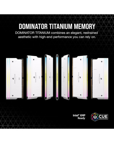 Пам'ять для настільних комп'ютерів Corsair 64 GB (2x32GB) DDR5 6000 MHz Dominator Titanium RGB (CMP64GX5M2B6000C30W)