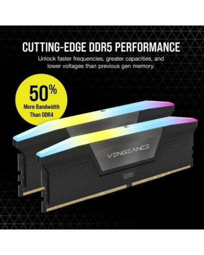 Пам'ять для настільних комп'ютерів Corsair 32 GB (2x16GB) DDR5 5200 MHz Vengeance RGB (CMH32GX5M2B5200C40)