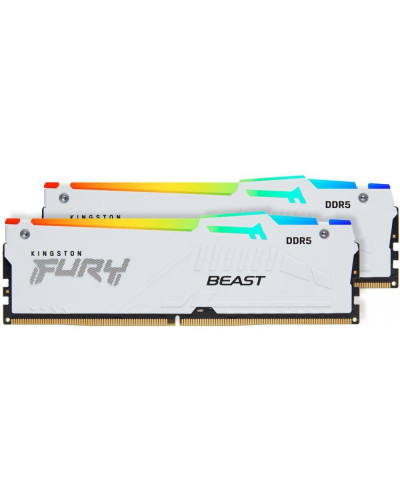 Пам'ять для настільних комп'ютерів Kingston FURY 32 GB (2x16GB) DDR5 6000 MHz Beast RGB EXPO White (KF560C30BWEAK2-32)