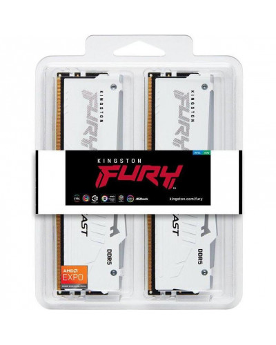 Пам'ять для настільних комп'ютерів Kingston FURY 32 GB (2x16GB) DDR5 6000 MHz Beast RGB EXPO White (KF560C30BWEAK2-32)