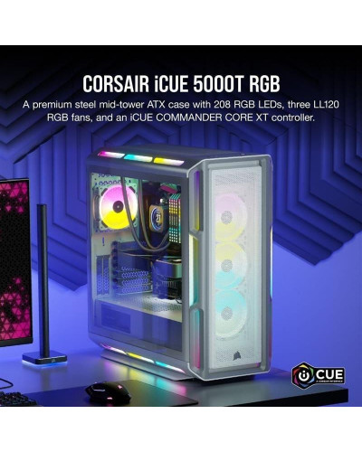 Корпус Corsair iCUE 5000T RGB Tempered Glass White (CC-9011231-WW)