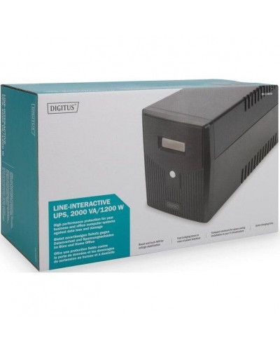 Лінійно-інтерактивне ДБЖ Digitus Line-Interactive 2000VA/1200W LCD 4xSchuko RJ45 RS232 USB (DN-170076)