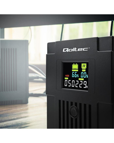 лінійно-інтерактивне ДБЖ Qoltec Monolith LCD 2000VA/1200W (53771)