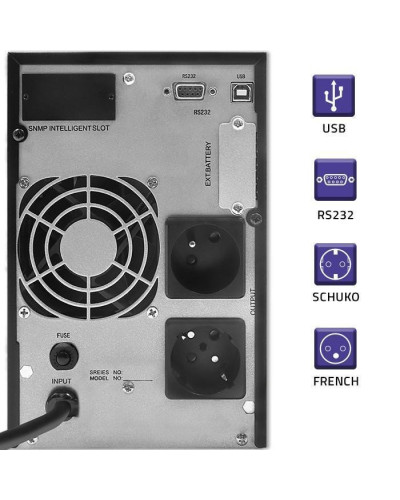 ДБЖ безперервної дії (Online) Qoltec 2KVA 1.6KW (53981)