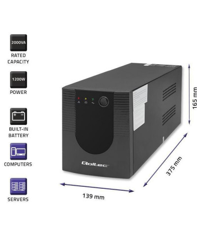 линейно-интерактивное ИБП Qoltec Monolith 2000VA 1200W (53777)