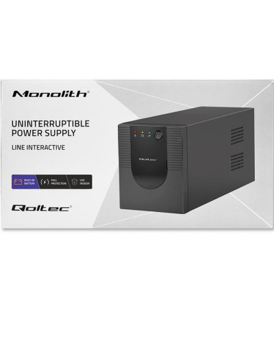 лінійно-інтерактивне ДБЖ Qoltec Monolith 1500VA 900W (53776)