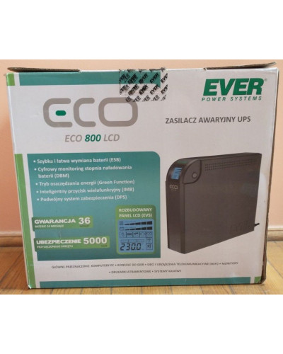 Лінійно-інтерактивне ДБЖ EVER ECO 1000 LCD (T/ELCDTO-001K00/00)