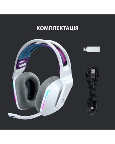 Наушники с микрофоном Logitech G733 LIGHTSPEED Wireless RGB WHITE (981-000883)