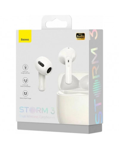 Навушники TWS Baseus Storm 3 White (NGTW140102)