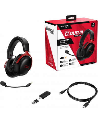 Навушники з мікрофоном HyperX Cloud III Wireless Black/Red (77Z46AA)