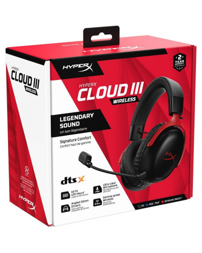 Навушники з мікрофоном HyperX Cloud III Wireless Black/Red (77Z46AA)