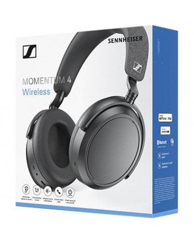 Навушники з мікрофоном Sennheiser MOMENTUM 4 Wireless Black (509266)