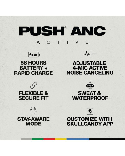 Навушники TWS SkullCandy Push ANC Black/Orange (S2PAW-S749)