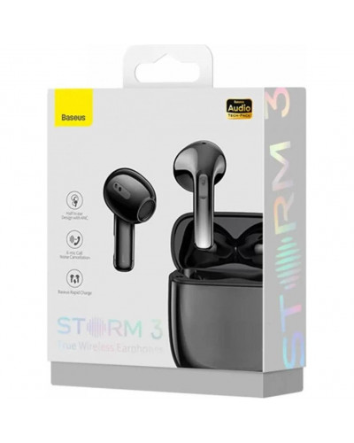 Навушники TWS Baseus Storm 3 Black (NGTW140101)