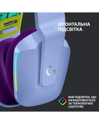 Наушники с микрофоном Logitech Lightspeed Wireless RGB Gaming Headset G733 Lilac (981-000890)