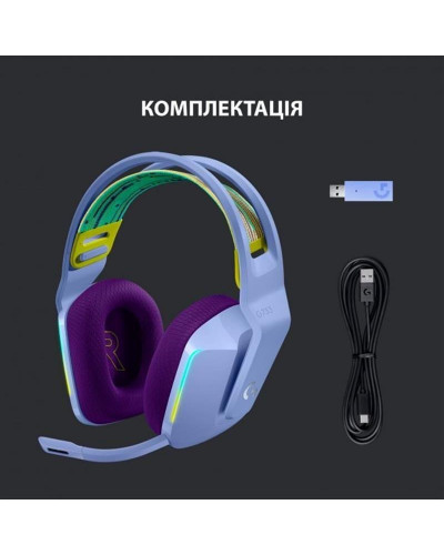 Наушники с микрофоном Logitech Lightspeed Wireless RGB Gaming Headset G733 Lilac (981-000890)