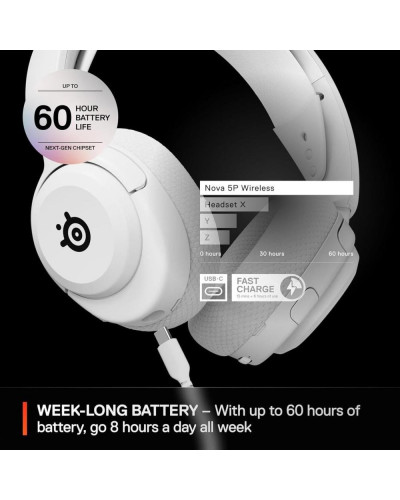 Навушники з мікрофоном SteelSeries Arctis Nova 5P White (61674)