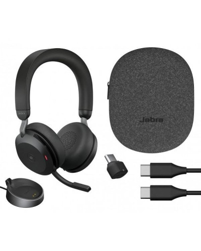 Наушники с микрофоном JABRA Evolve2 75 MS Stereo USB-C with Charging Stand Black (27599-999-889)