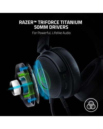 Наушники с микрофоном Razer Kraken V3 HyperSense Black (RZ04-03770100-R3M1)