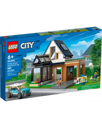 Блоковий конструктор LEGO City Сімейний будинок й електромобіль (60398)