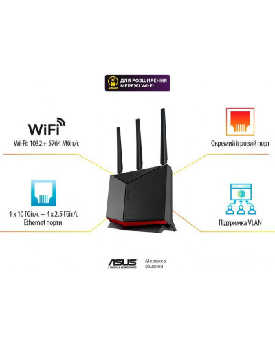 Wi-Fi-маршрутизатор ASUS RT-BE86U (90IG08W0-MO9A0V)