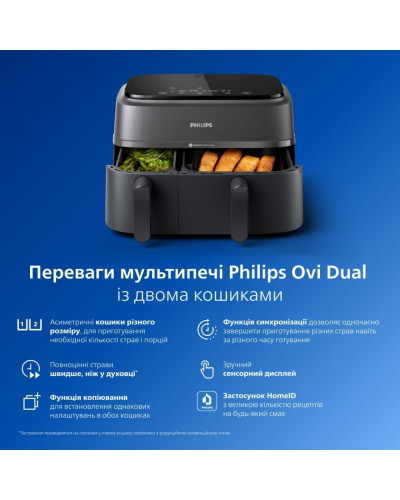 Мультипечь (аэрофритюрница) Philips Ovi Dual Series 3000 NA350/03