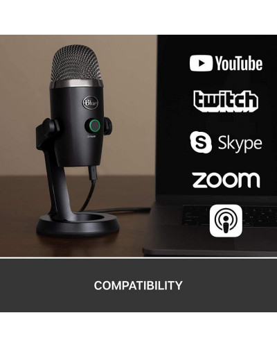 Микрофон для ПК/для стриминга, подкастов Blue Microphones Yeti Nano Black (988-000401)