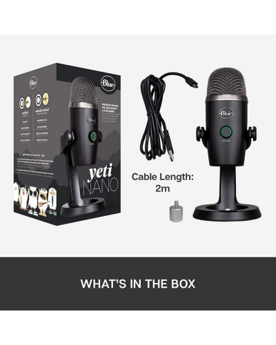 Микрофон для ПК/для стриминга, подкастов Blue Microphones Yeti Nano Black (988-000401)