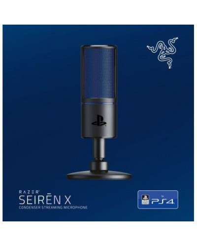 Мікрофон для ПК/ для стрімінгу, подкастів Razer Seiren X PS4 Black/Blue (RZ19-02290200-R3G1)