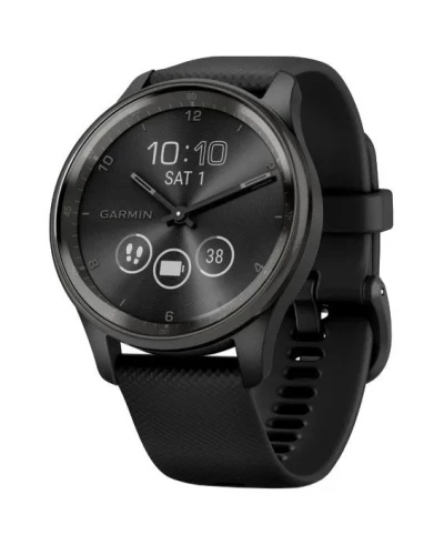 Смарт-часы Garmin Vivomove Trend Slate S. Steel Bezel with Black Case and S. Band (010-02665-00)