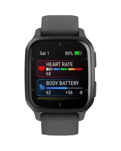 Смарт-годинник Garmin Venu Sq 2 Slate Aluminum Bezel with Shadow Gray Case and Silicone Band (010-02701-00/10/80)