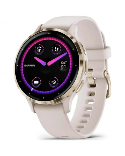 Смарт-часы Garmin Venu 3S Soft Gold S. Steel Bezel with Ivory Case and S. Band (010-02785-04/54)